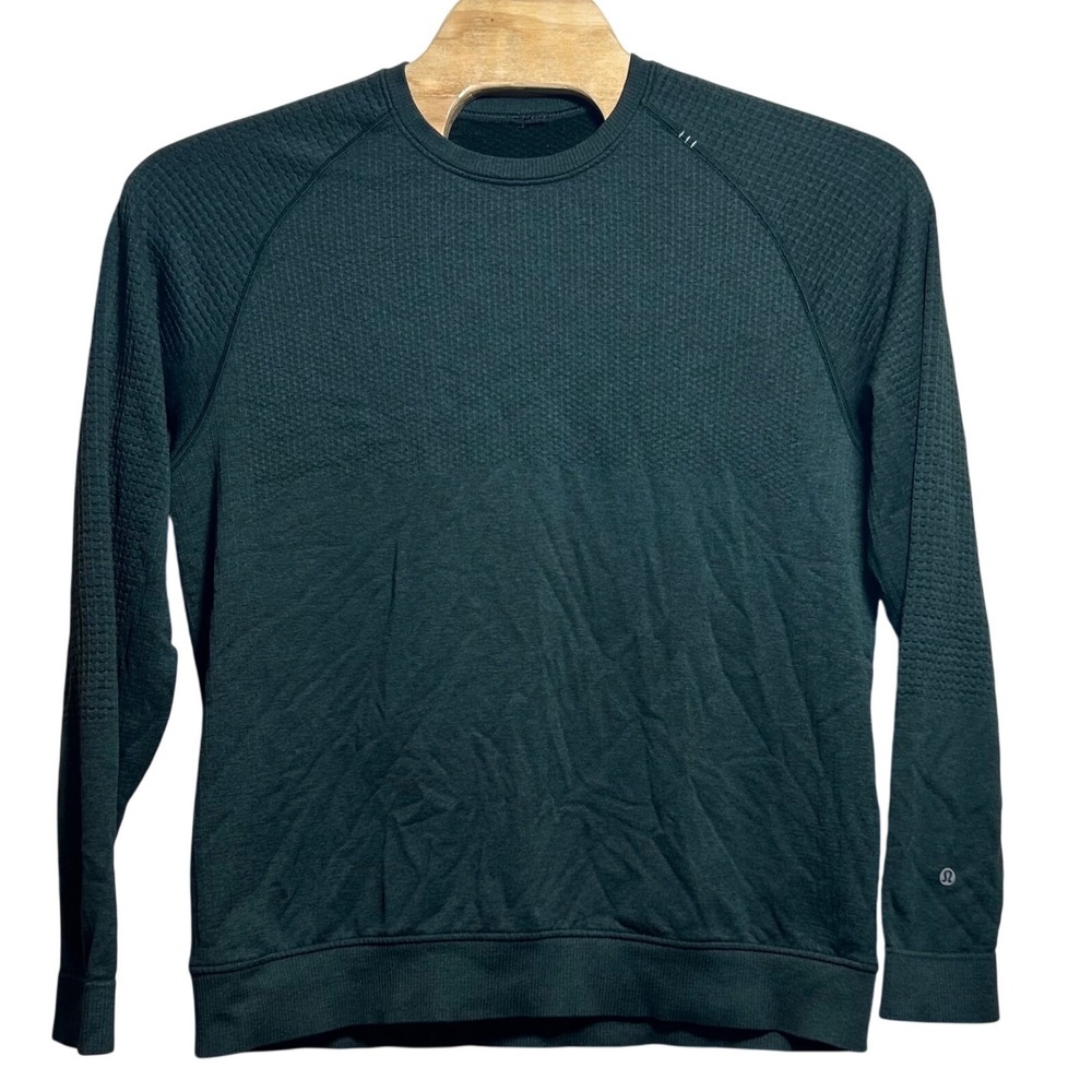 Lululemon XL Engineered Warmth Long Sleeve Crewneck Sweater Dark Green Mens